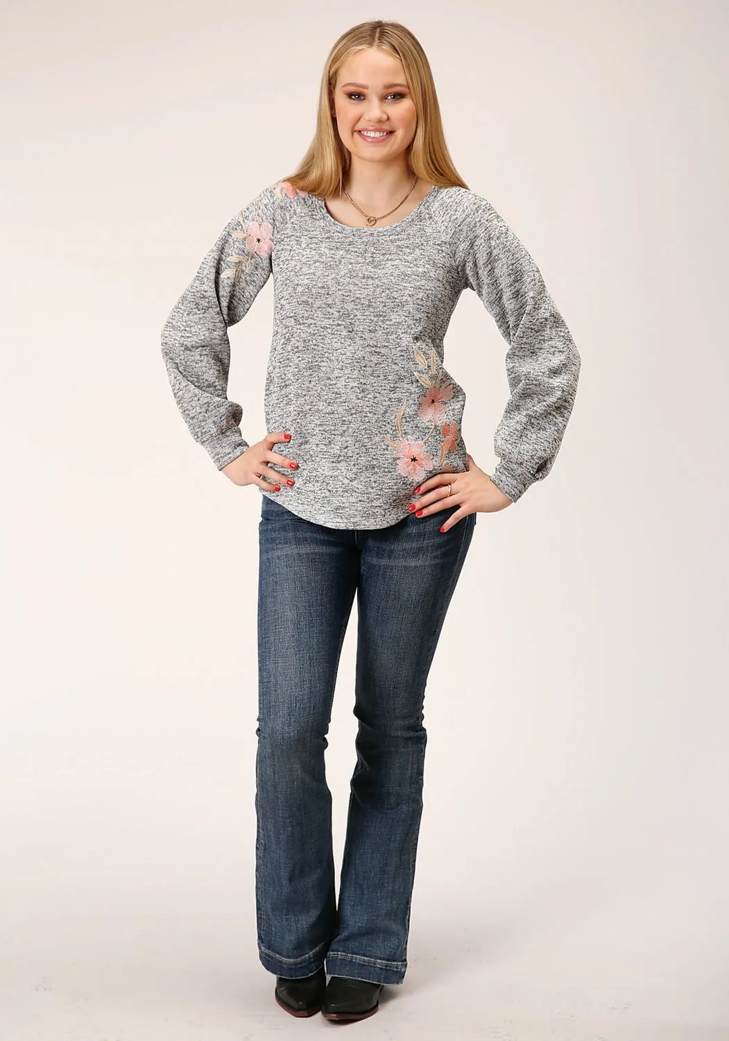 Urban Uniform Roper Womens Space Dye Polar Grey Polyester Fle ece Pullover