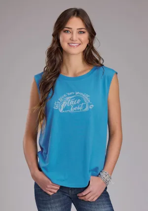 Roper Womens Taco Bout Blue Poly/Rayon S/L T-Shirt Travel Friendly Trendy Outfit Vibrant Colors Roper Womens Taco Bout Blue Poly/Rayon S/L T-Shirt