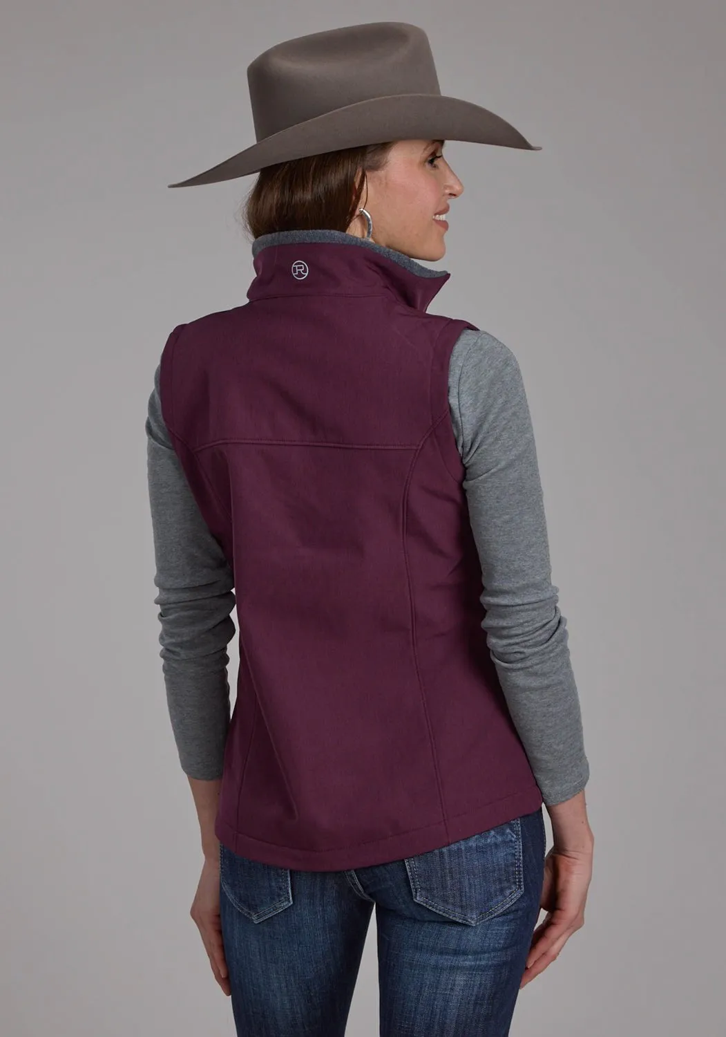 Roper Womens Technical Fleece Wine Polyester Softshell Vest Bold Look Parent Style Teen Outfit Eco Friendly Travel Outfit