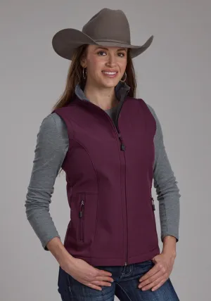 Roper Womens Technical Fleece Wine Polyester Softshell Vest Fresh Texture Roper Womens Technical Fleece Wine Polyester Softshell Vest Work Meeting Unisex Wear Weekend Warrior