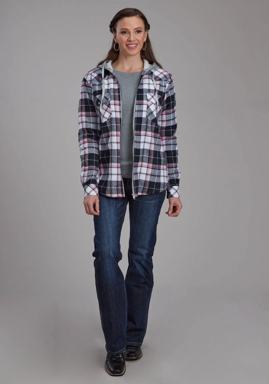 Roper Womens Thermal Lined Flannel Black 100% Cotton Jacket Anti Static Material Blend Premium Material