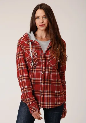 Roper Womens Thermal Lined Hooded Rust 100% Cotton Jacket Active Fit Roper Womens Thermal Lined Hooded Rust 100% Cotton Jacket Minimalist Adult Fashion