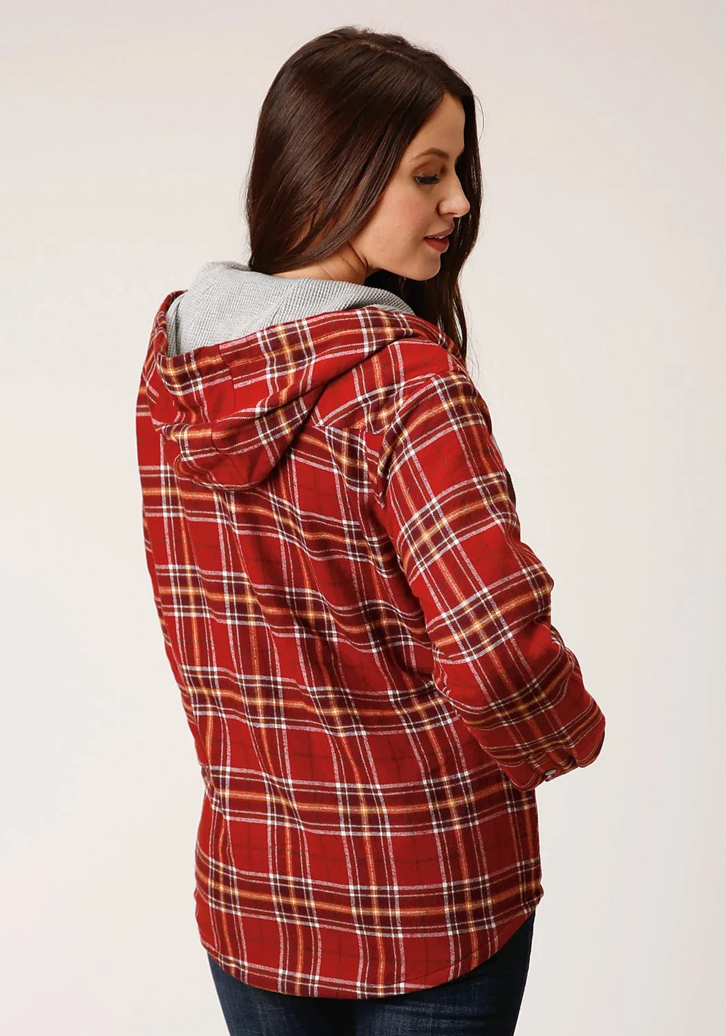 Roper Womens Thermal Lined Hooded Rust 100% Cotton Jacket Low Maintenance Denim Routine Wear