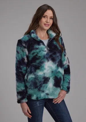 Roper Womens Tie Dye Polar Blue 100% Polyester Fleece Jacket Easy Balance Durable Minimalist Style Party Look Roper Womens Tie Dye Polar Blue 100% Polyester Fleece Jacket