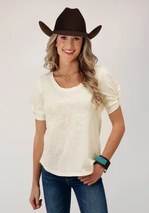 Roper Womens Twisted Cuff White 100% Cotton S/S T-Shirt Timeless Fashion Roper Womens Twisted Cuff White 100% Cotton S/S T-Shirt Timeless Style Year-Round Favorite