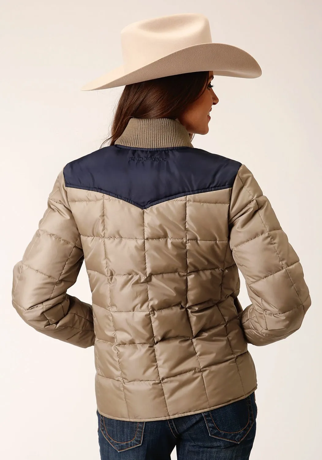 Roper Womens Western Polyfill Brown 100% Polyester Softshell Jacket Relaxed Basics Tapered leg