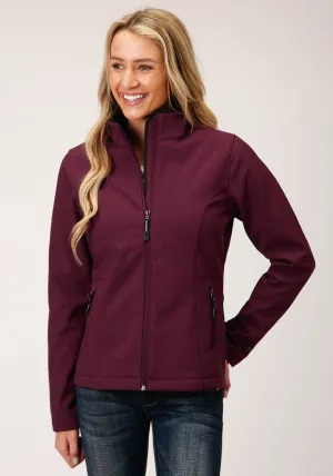 Roper Womens Wine Polyester Softshell Jacket Moisture Wicking Lining Roper Womens Wine Polyester Softshell Jacket Core Style Minimalist Daily Wear Loose