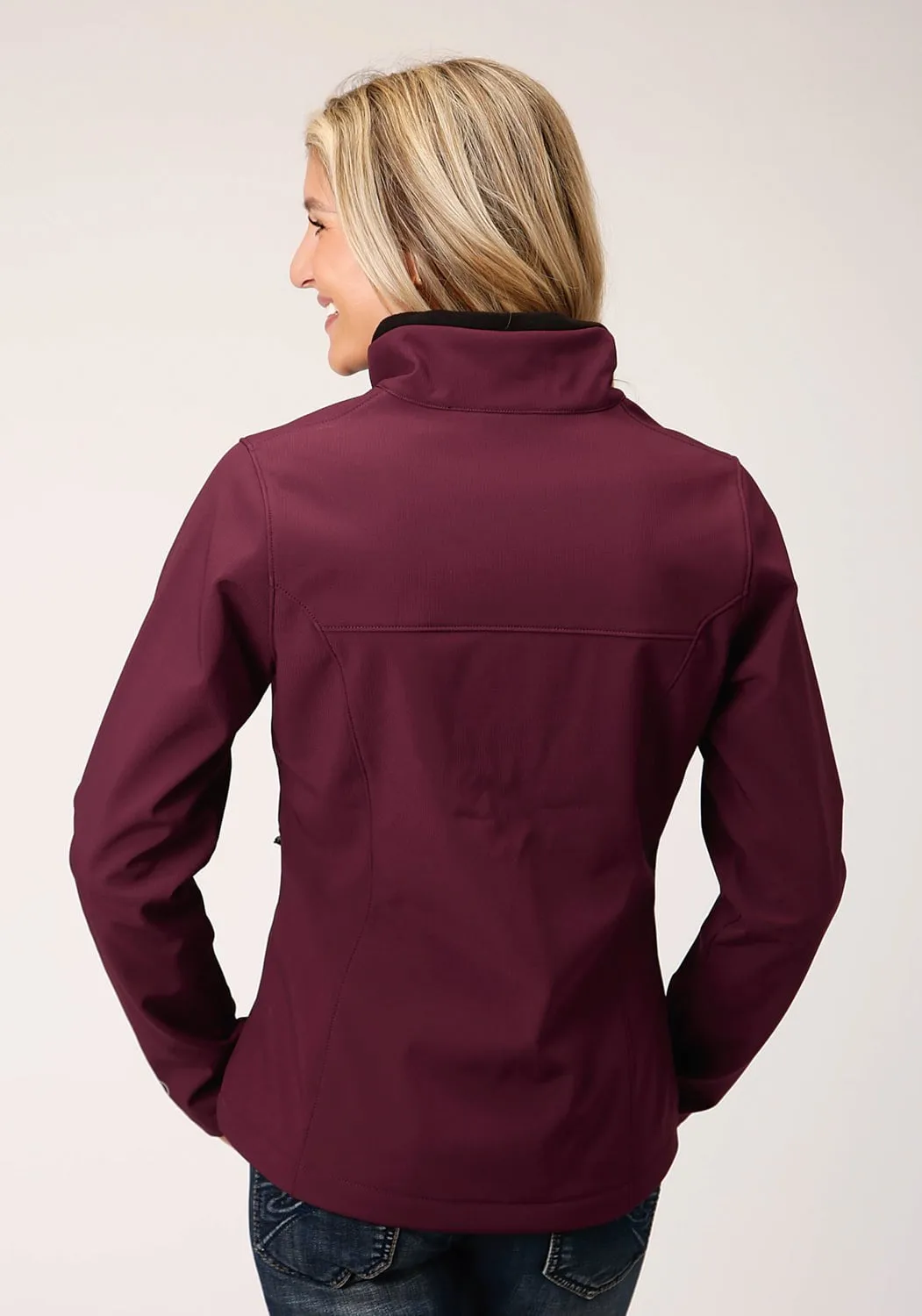 Flexible Fit Roper Womens Wine Polyester Softshell Jacket
