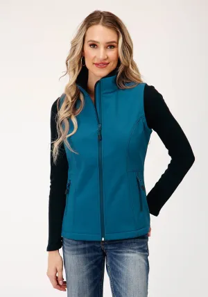 Roper Womens Zip Deep Teal Polyester Softshell Vest Low Maintenance Fabric Roper Womens Zip Deep Teal Polyester Softshell Vest Rainy Day Everyday