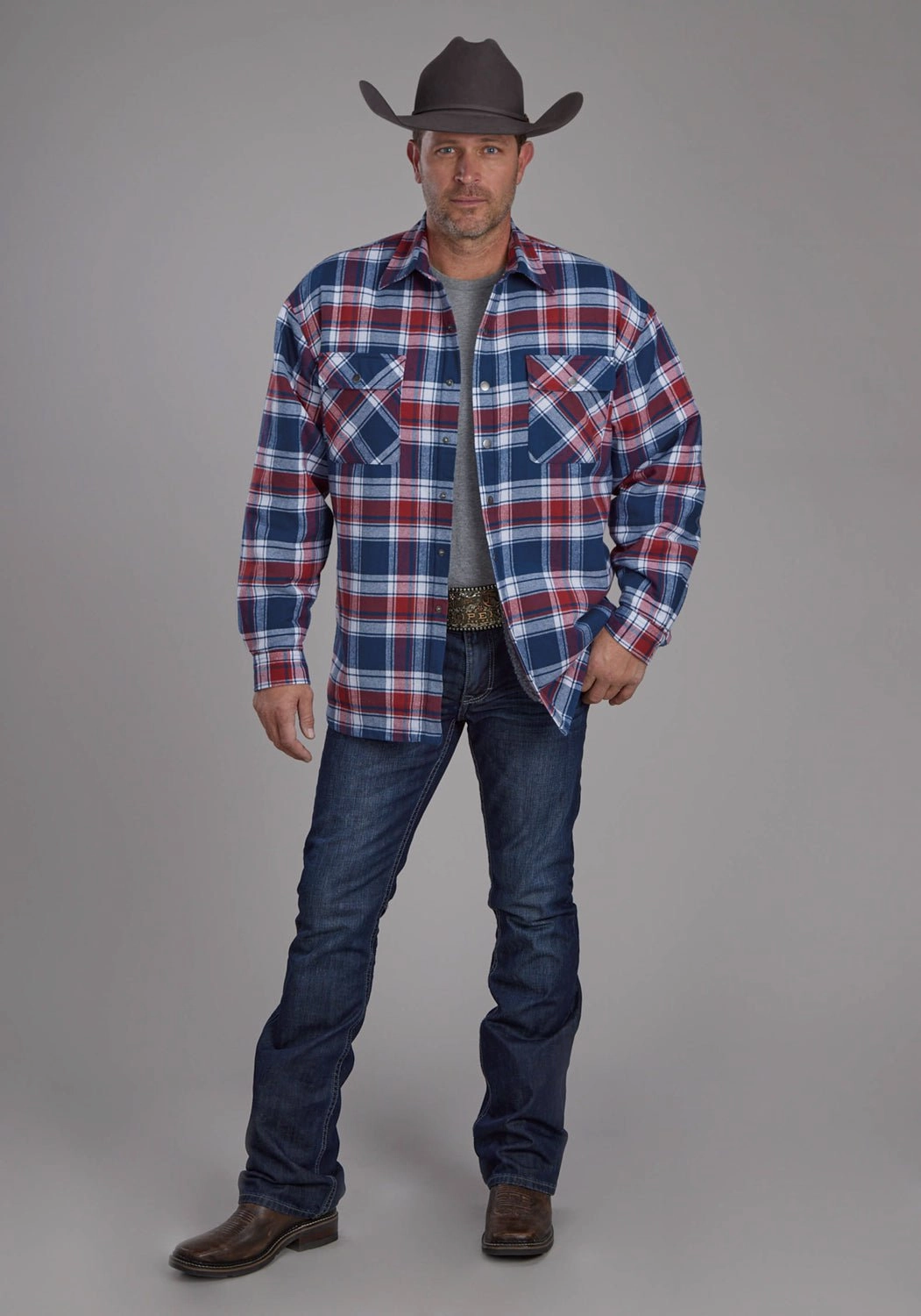 Thermoregulating Fabric Roper Mens 2205 Sherpa Lined Red 100% Cotton L/S Shirt
