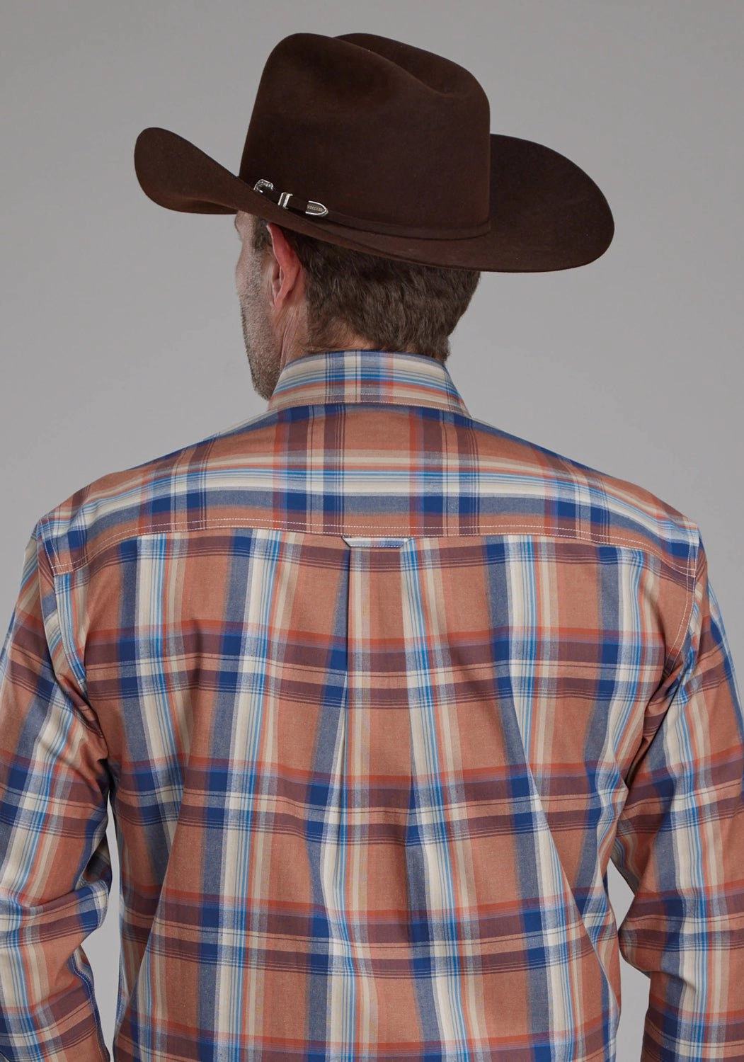 Pre Shrunk Cotton Blend Roper Mens Falling Leaves Plaid Multi-Color 100% Cotton 1 Pkt L/S Shirt
