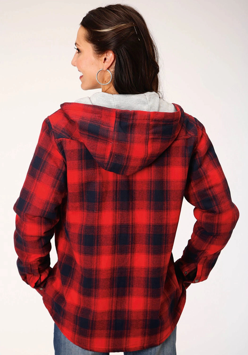 Roper Womens Red 100% Cotton Thermal Lined Hooded Jacket Eco Friendly Date Night Fashionable Touch