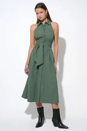 ROSA FLUTTER HALTER COLLARED DRESS Clean Finish bold appearance ROSA FLUTTER HALTER COLLARED DRESS