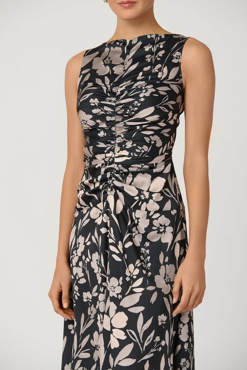 Rosetta Dress in Jet/Ecru Olive Tone Calm Tone