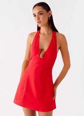 Roxe Mini Dress - Red Latin Dance Roxe Mini Dress - Red Airy Touch