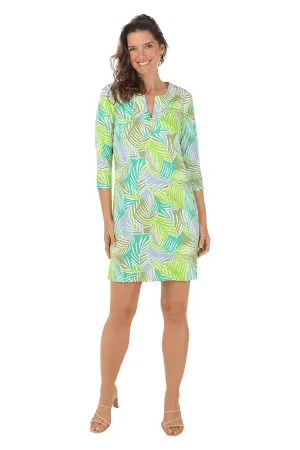 Ruched Detail Palm Delight UPF50 Split Neck Dress Palm Delight UPF50 Split Neck Dress Tailored Elegance Work-to-Play Wear