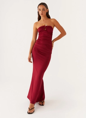 Rudy Maxi Dress - Maroon Summer Essential Rudy Maxi Dress - Maroon Neutral Mood Glam Touch