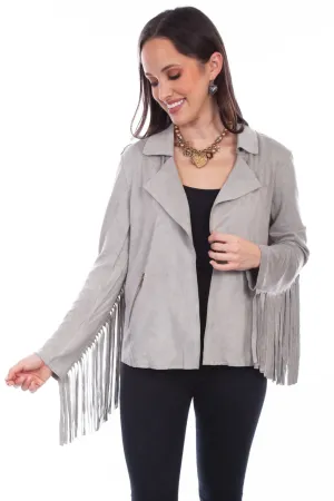 Rugged Appeal Scully Womens Western Fringe Light Grey Poly/Spandex Faux Leather Jacket Scully Womens Western Fringe Light Grey Poly/Spandex Faux Leather Jacket Affordable Outdoor Adventure Artist Vibe Shopping Day Vibrant