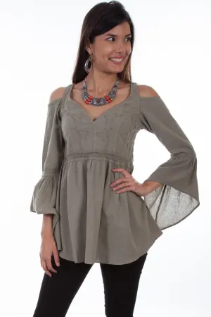 Rugged Piece Scully Womens Olive 100% Cotton Floral Vine L/S Tunic Scully Womens Olive 100% Cotton Floral Vine L/S Tunic Spring Mood Brunch Outfit Formal