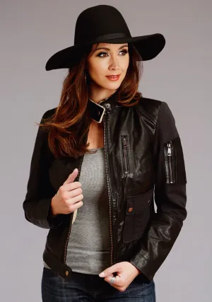 Rugged Style Stetson Womens Black Leather Sherpa Lined Jacket Stetson Womens Black Leather Sherpa Lined Jacket Fashionable Waist