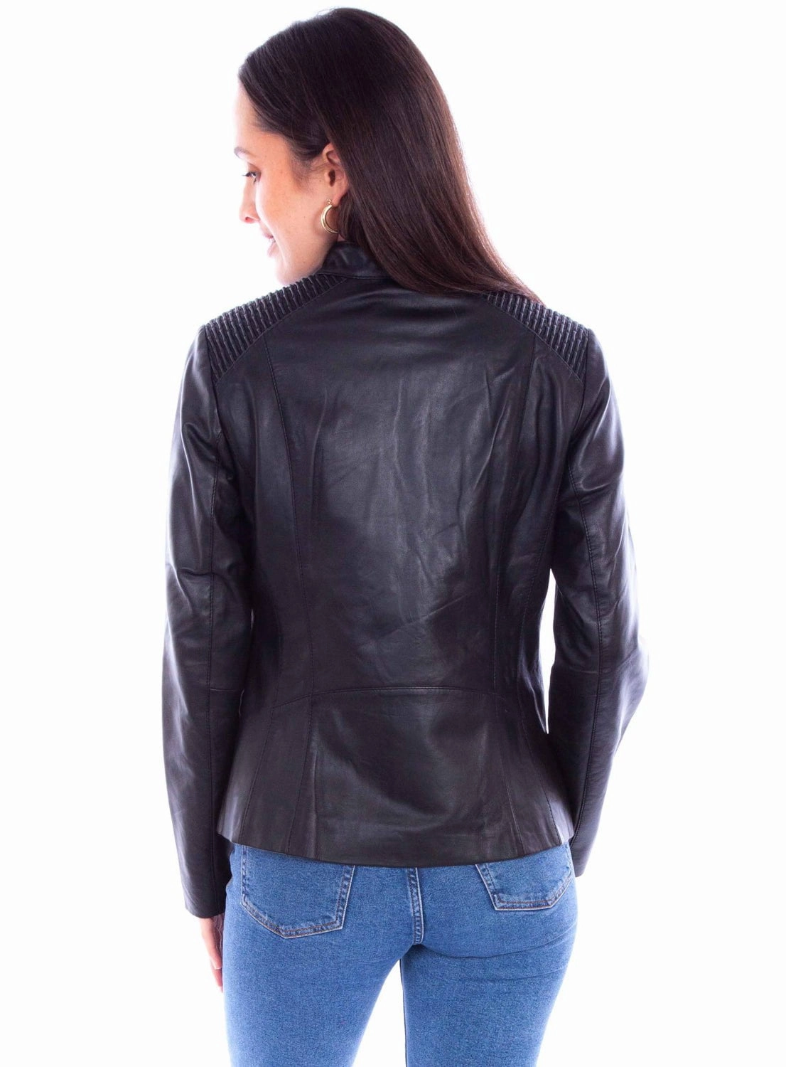 Scully Womens Cafe Racer Zip Black Lamb Leather Leather Jacket quick dry Chic Design