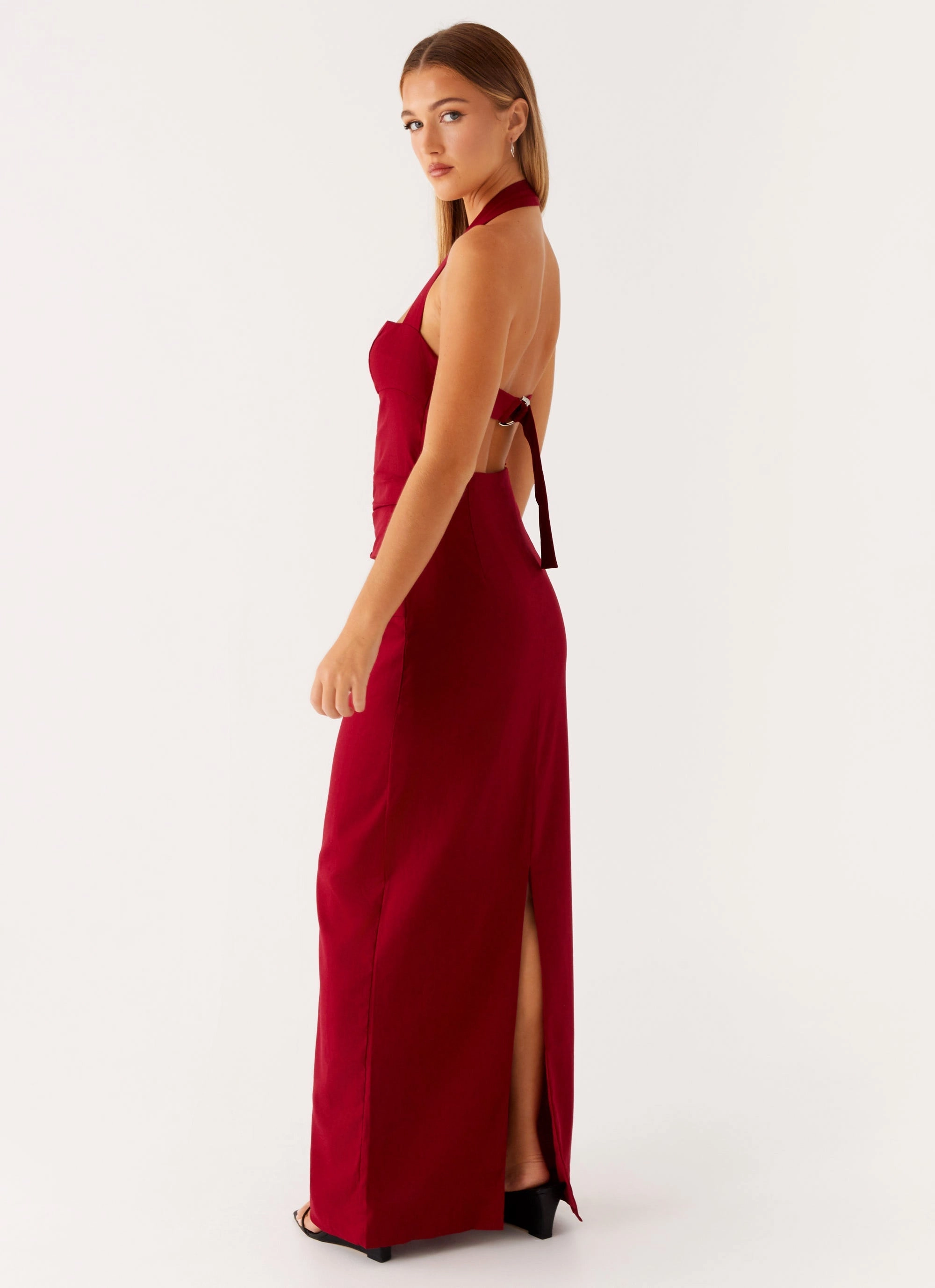 Bold Statement Front-Pocket Rumour Has it Maxi Dress - Red