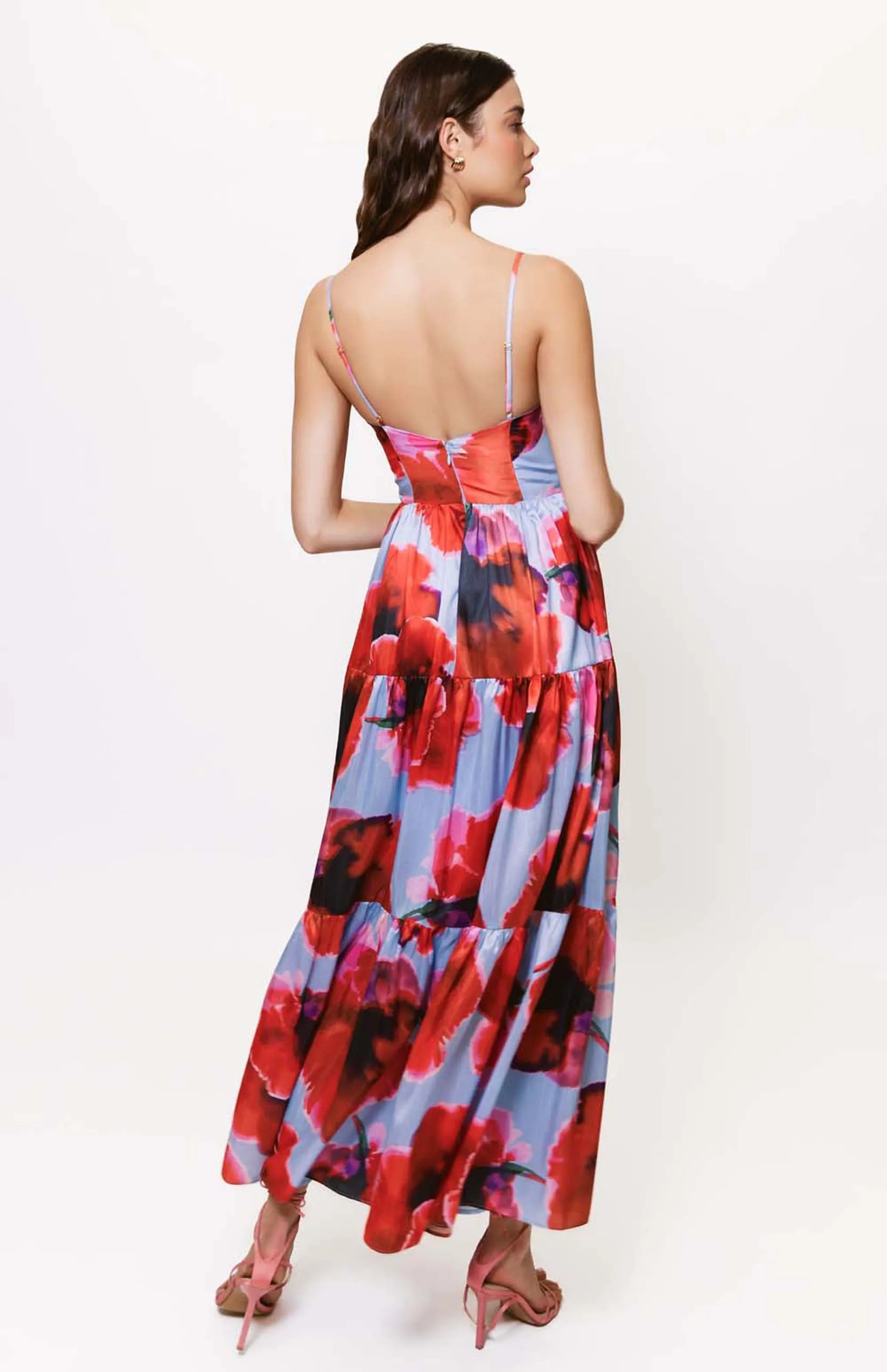 Russo Dress in Periwinkle/Red Blot Floral Stylish Vibe