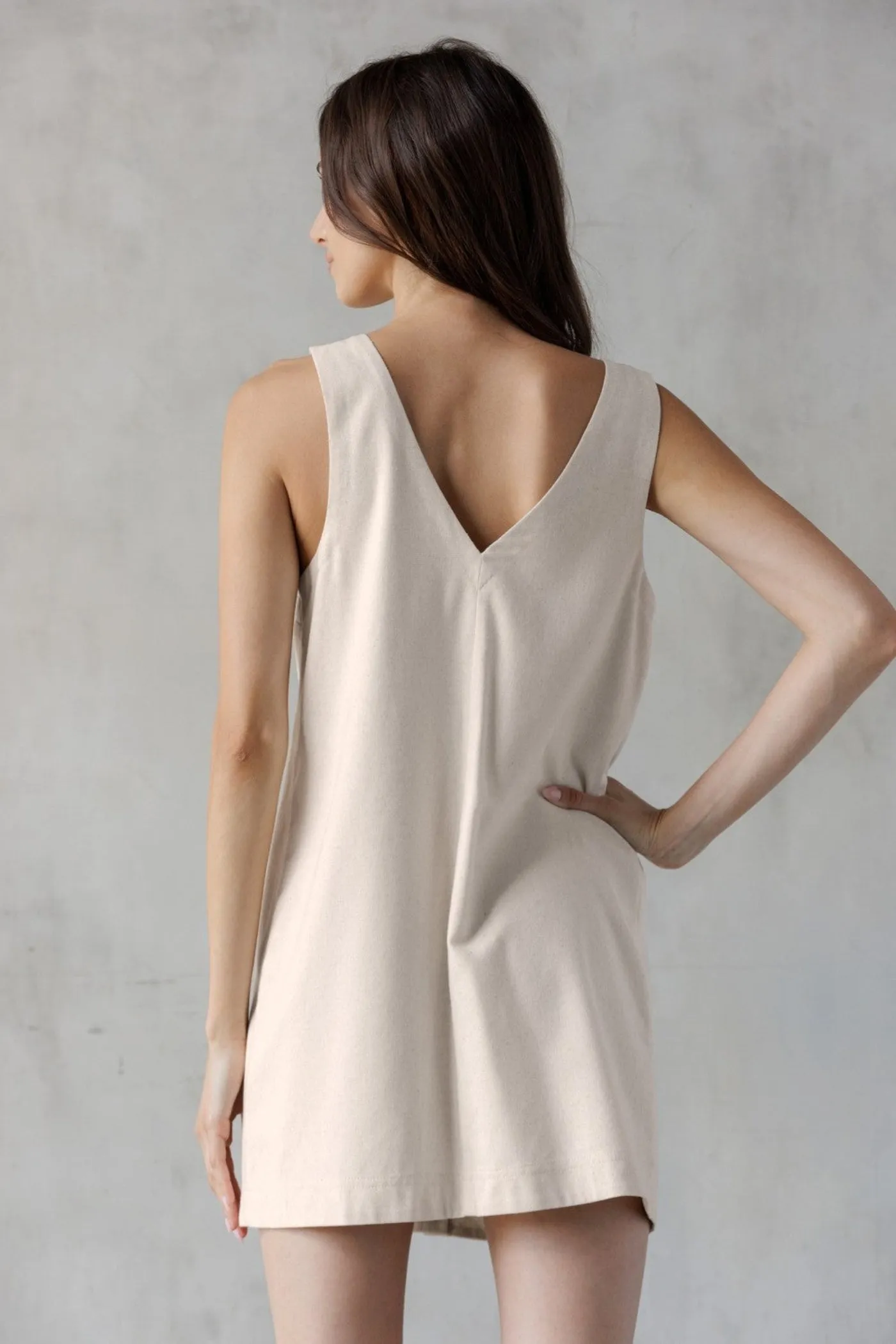 SANDY BUTTON FRONT UTILITY MINI DRESS Elegant Vibe Everyday Comfort Wear