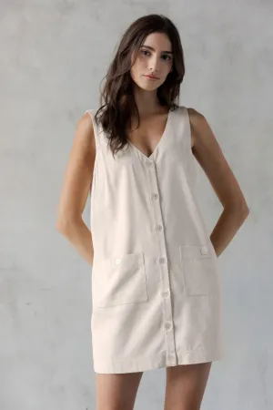 Rustic Wear SANDY BUTTON FRONT UTILITY MINI DRESS SANDY BUTTON FRONT UTILITY MINI DRESS Soft Neutral Clean Mood