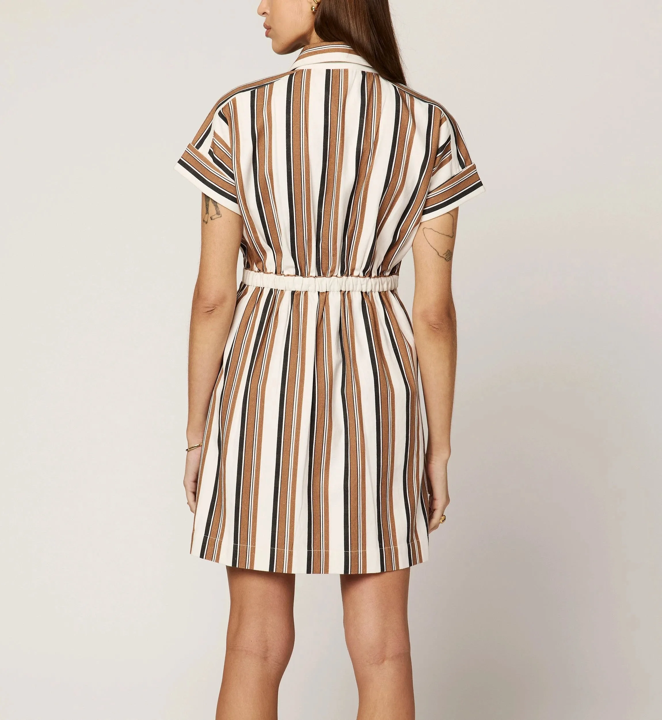 City Friendly Chic Ensemble Sable Mini Dress | Giatta Stripe