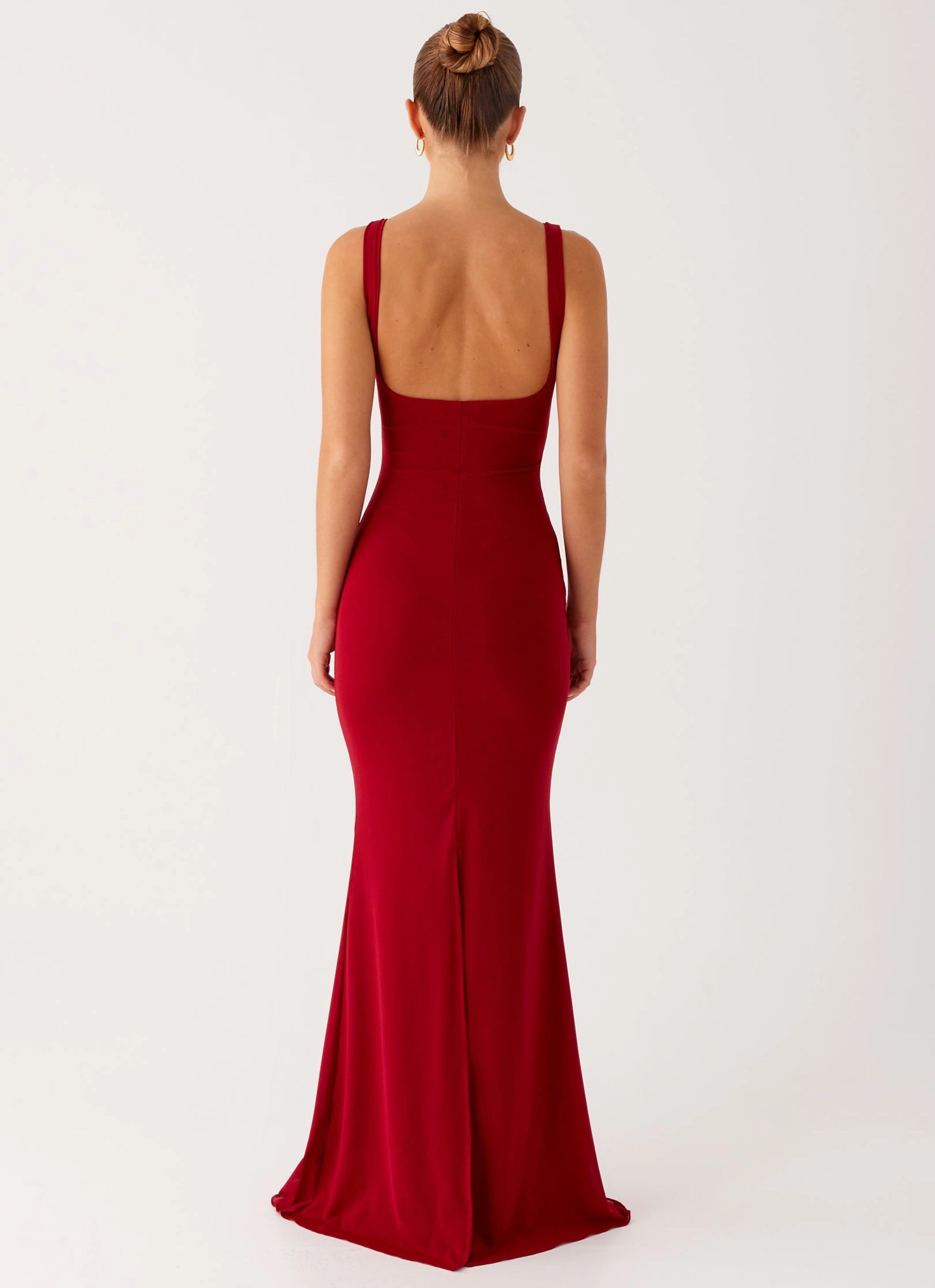 High Cut Safiya Maxi Dress - Maroon