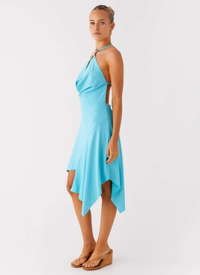 Salt Kiss Midi Dress - Turquoise Timeless Comfort Wear Salt Kiss Midi Dress - Turquoise Fashionable Touch Chic and Cozy