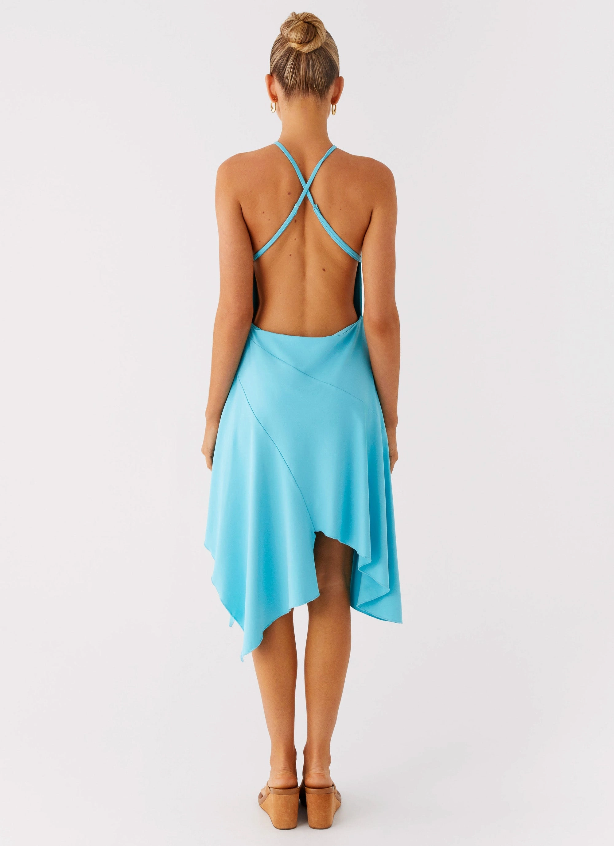 Salt Kiss Midi Dress - Turquoise Soft cotton blend dress