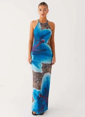 Sandy Siren Maxi Dress - Cheetah Floral Versatile Garb Unlined Look Fashionable Comfort Wear Sandy Siren Maxi Dress - Cheetah Floral