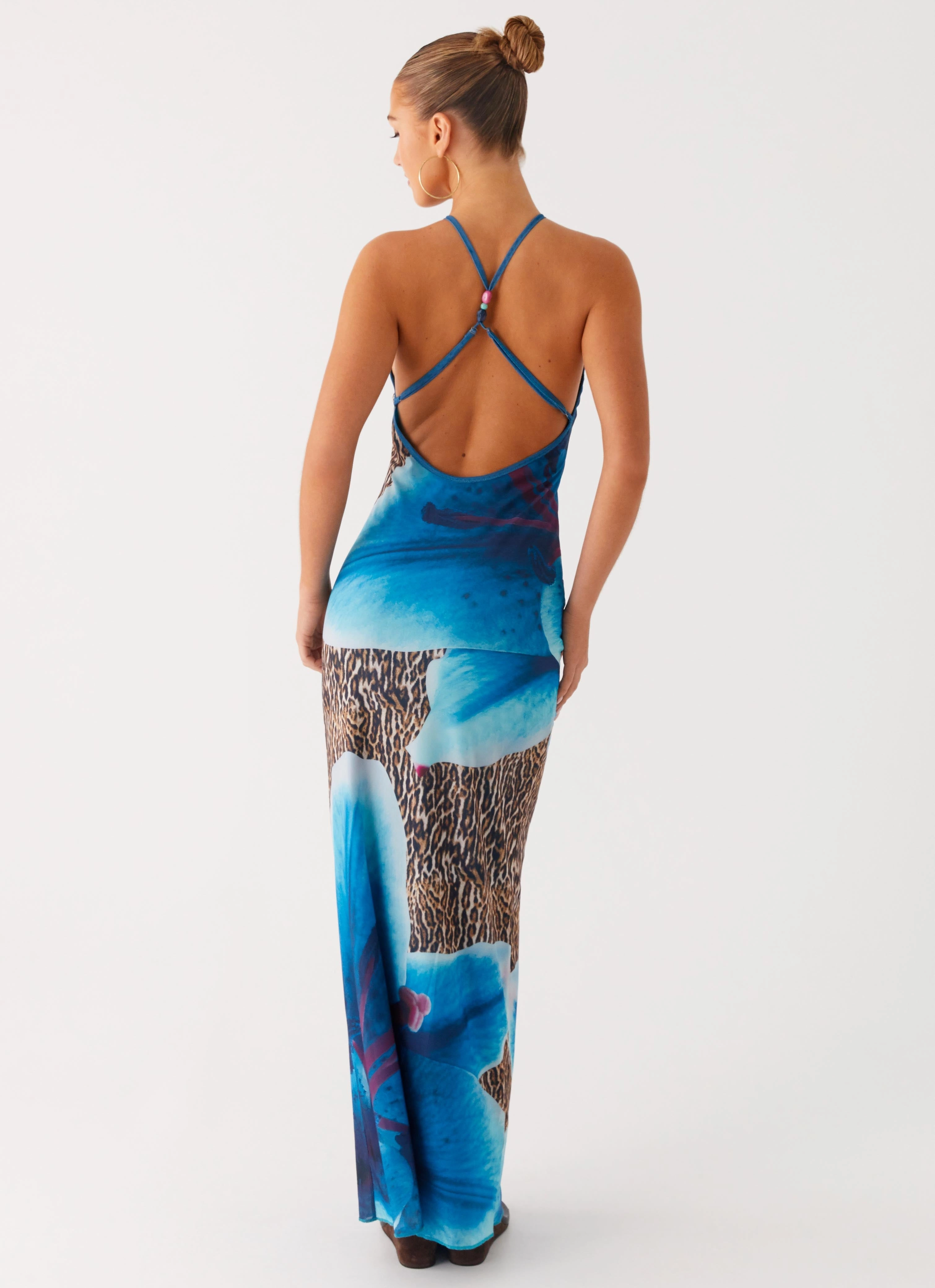 Timeless Style Wear EcoFriendlyDye Sandy Siren Maxi Dress - Cheetah Floral