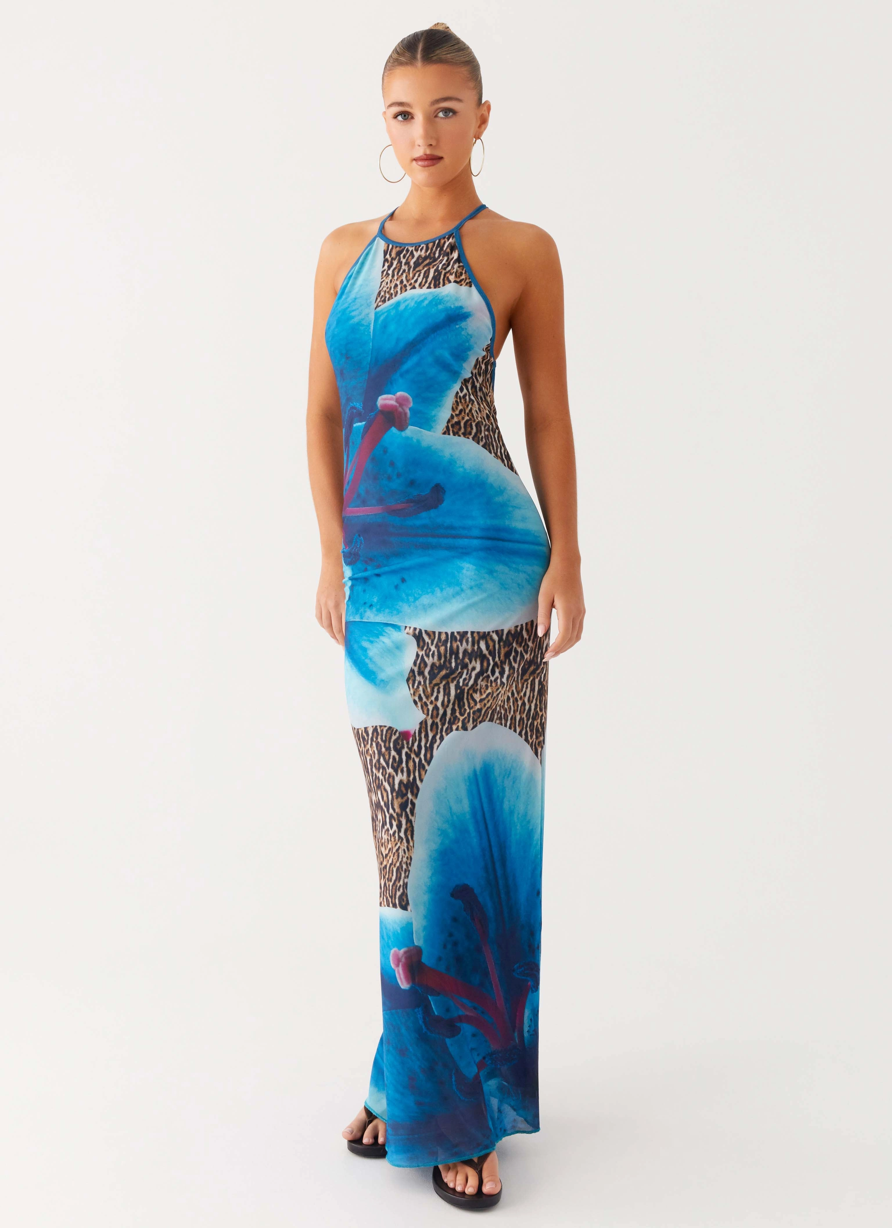 Sandy Siren Maxi Dress - Cheetah Floral Happy Soul