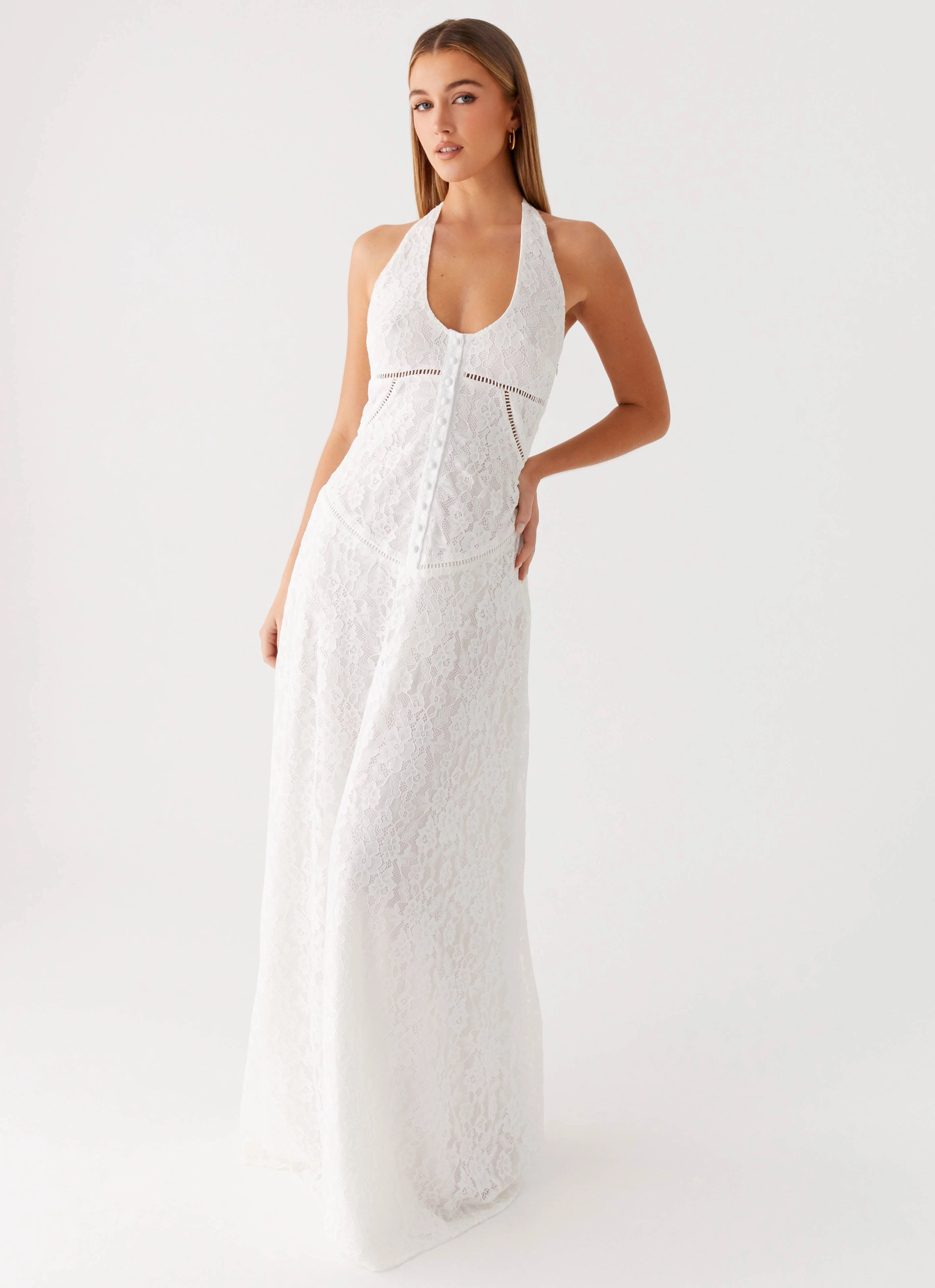 Ember Valley Maxi Dress - Ivory Minimal Curve Refined Presence