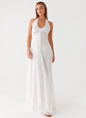 Satin Finish Ember Valley Maxi Dress - Ivory Ember Valley Maxi Dress - Ivory Floral design