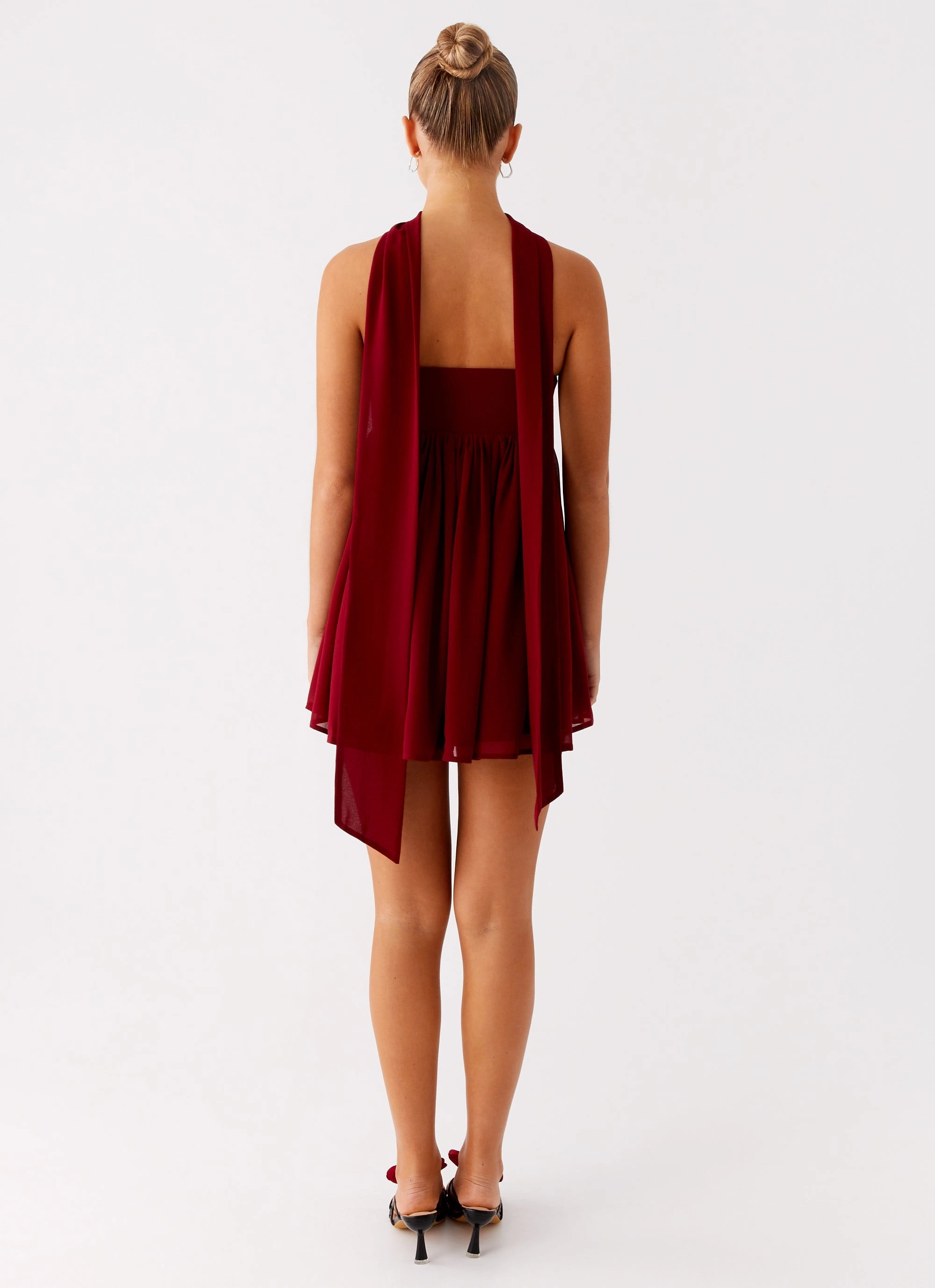 Saturn Mini Dress - Maroon Layered Wear