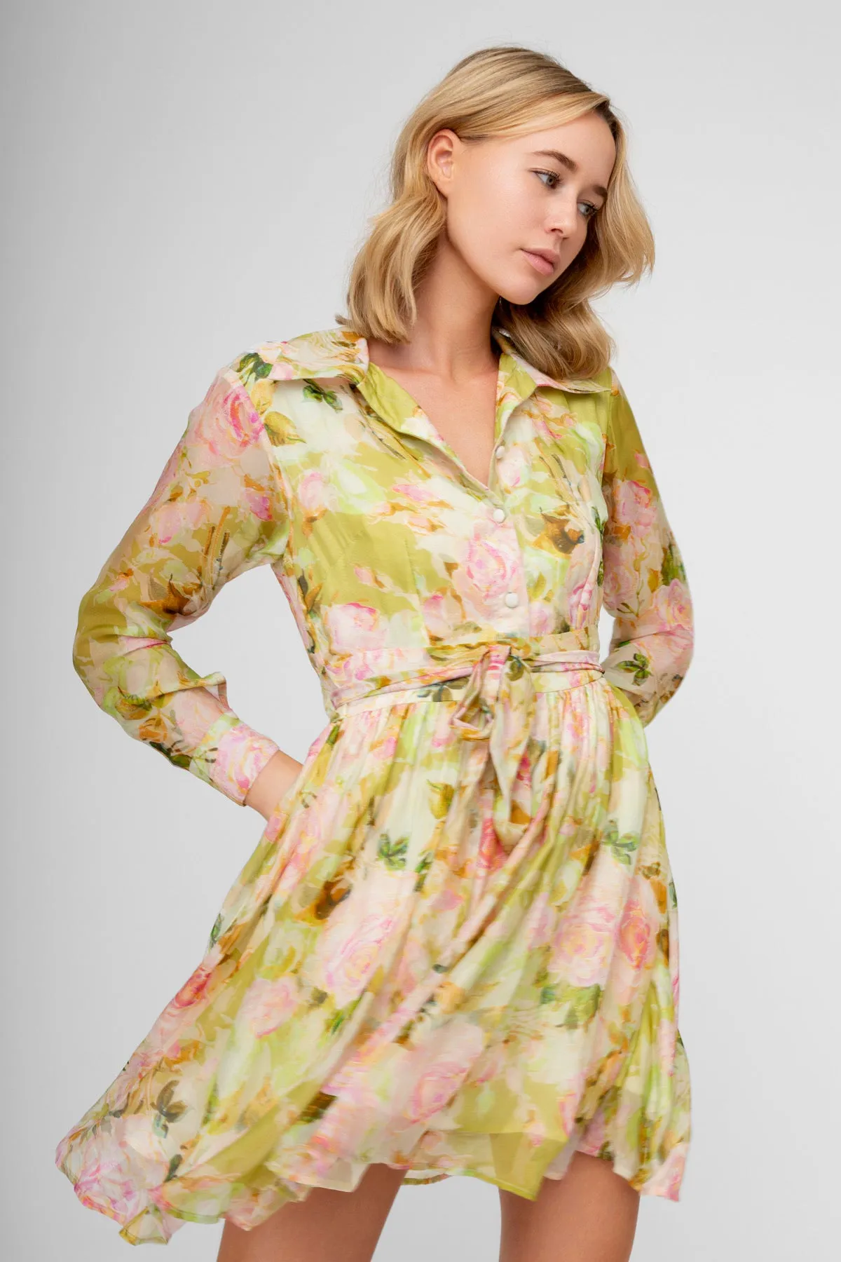 Retro Mood City Ready SAZAN PRINT LIME DRESS