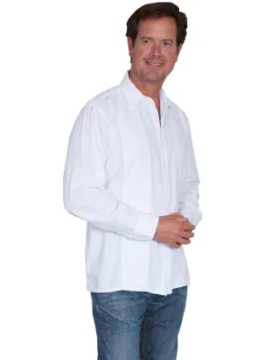 Scully Cantina Mens White 100% Cotton Paisley Tonal Casual Shirt Soft Touch Scully Cantina Mens White 100% Cotton Paisley Tonal Casual Shirt Chic Option