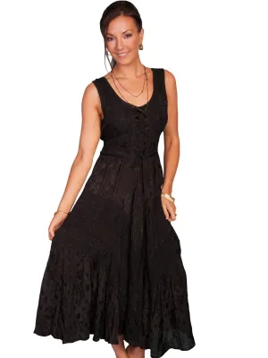 Scully Honey Creek Womens Full Length Dress Black 100% Rayon Lace Up Edgy Energy Low Maintenance Denim Scully Honey Creek Womens Full Length Dress Black 100% Rayon Lace Up