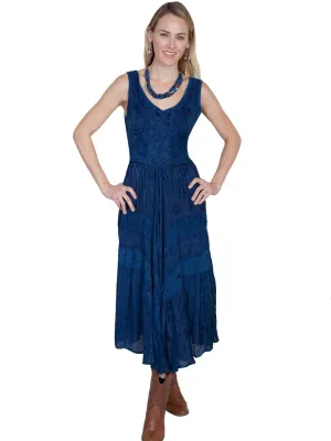 Scully Honey Creek Womens Full Length Dress Blue 100% Rayon Lace Up Smooth Comfort Sporty Comfort Weekend Warrior Smooth Scully Honey Creek Womens Full Length Dress Blue 100% Rayon Lace Up