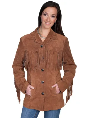 Scully Leather Womens Fringe Yokes Sleeves Suede Jacket Cinnamon Retro Flair Scully Leather Womens Fringe Yokes Sleeves Suede Jacket Cinnamon Holiday Vibes Date Night Lightweight