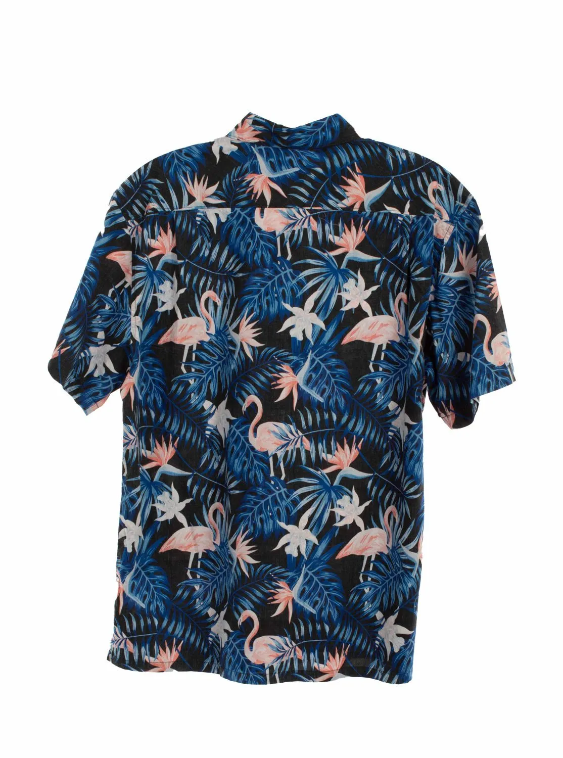 Scully Mens Flamingos Black 100% Cotton S/S Shirt formal dinner Vintage Style