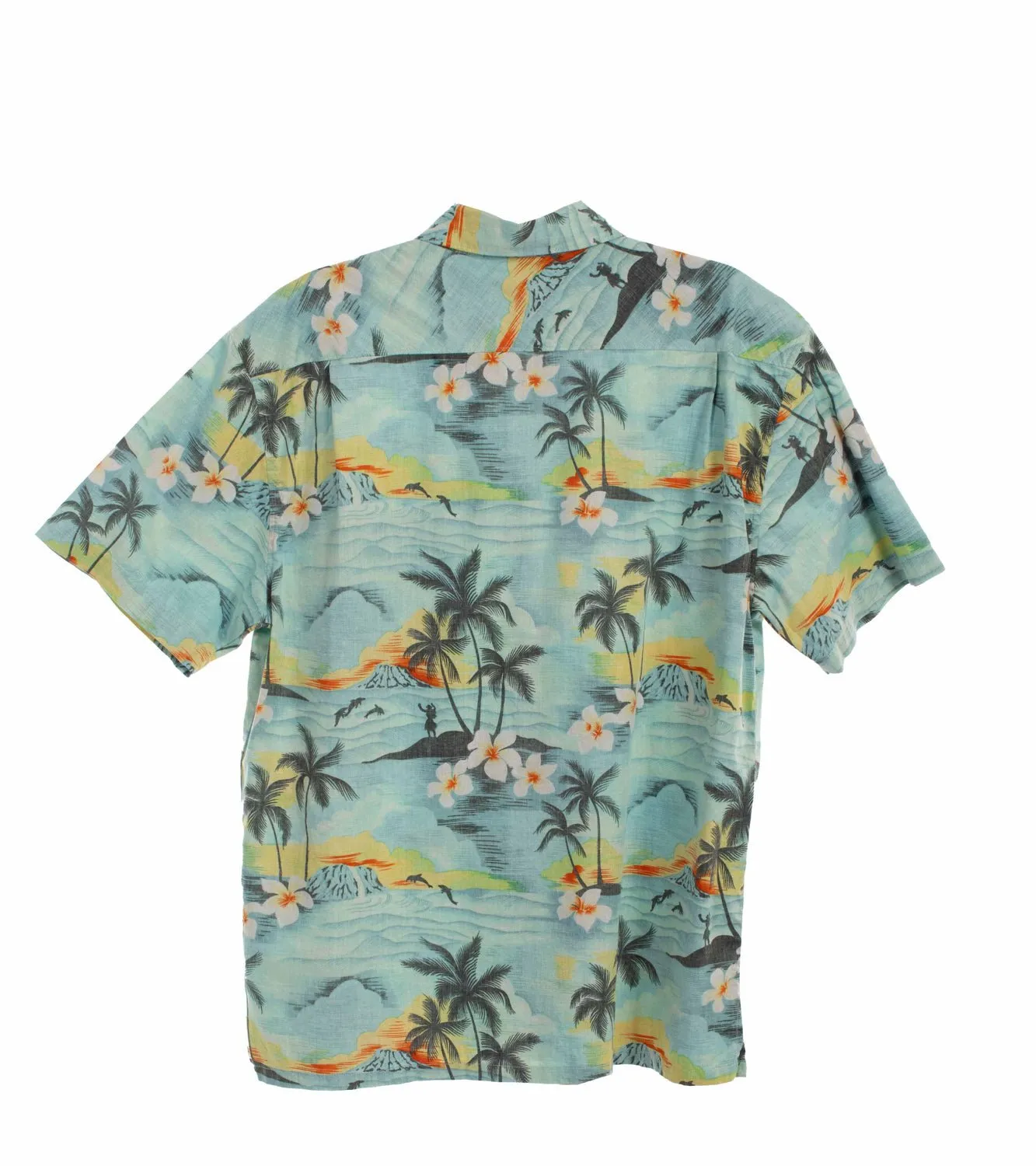 Trendy Daywear Scully Mens Hawaiian Scenery Aqua 100% Cotton S/S Shirt