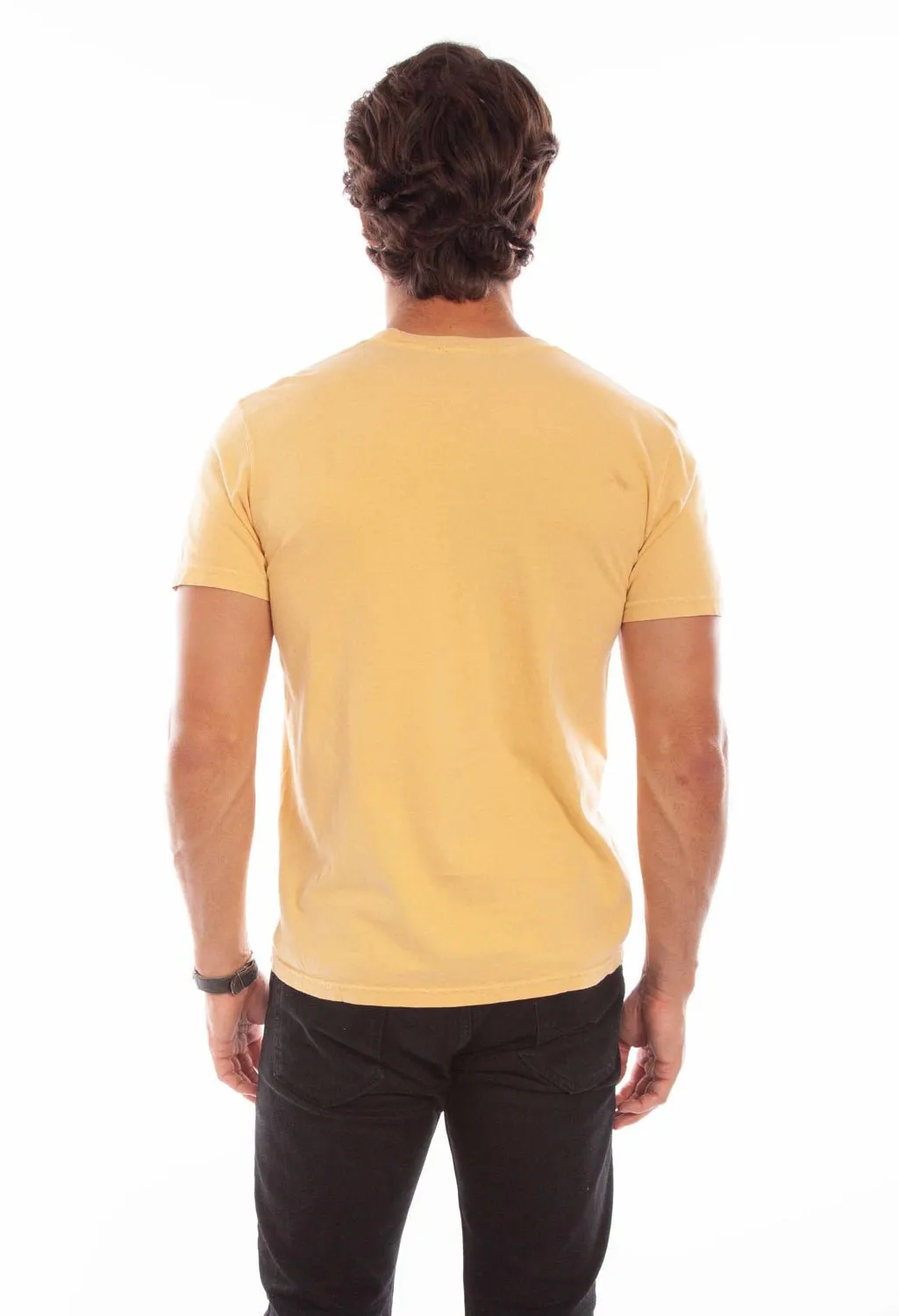 Timeless Appeal Flexible Movement Scully Mens New Mustard 100% Cotton Crew S/S T-Shirt