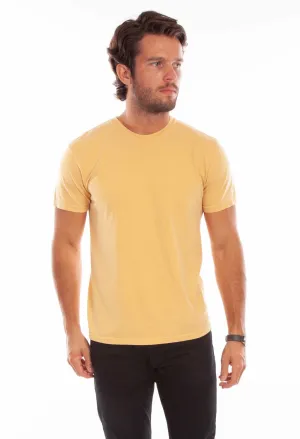 Scully Mens New Mustard 100% Cotton Crew S/S T-Shirt Quick Dry Material Functional Pocket Hidden Button Placket Scully Mens New Mustard 100% Cotton Crew S/S T-Shirt