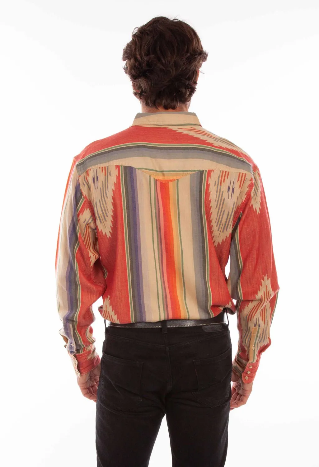 Scully Mens Serape Signature Serape 100% Cotton L/S Shirt Tailored Style