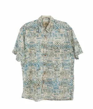 Scully Mens Special Batik Off White 100% Cotton S/S Shirt UV Protective Soft Feel Scully Mens Special Batik Off White 100% Cotton S/S Shirt